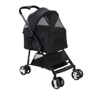Pet Stroller Dog Carrier Foldable Pram 3 in 1 - Black
