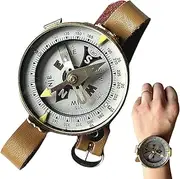 [Generic] Camping Survival Compass, Portable Survival Watch, Glow-in-The-Dark Wrist Compass for Outdoor Enthusiasts