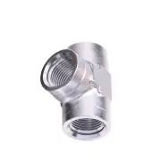Aeroflow Brand NPT Female Pipe Tee 1/2" Silver Finish Finish Hose Fitting