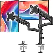Dual Monitor Stand for Desk, Taller Monitor Arms for 2 Screens up to 32 inch, Ergonomic Adjustable Gas Spring Double Computer Monitor Mount, Holds 4.4-22lbs, VESA 75/100mm, Black, Freelift