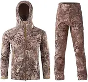 [EGEN] Outdoor Camouflage Hoody Softshell Jacket Coat Pants Set Tactical Airsoft Shooting Battle BDU Combat Clothing - Nomad - 2XL
