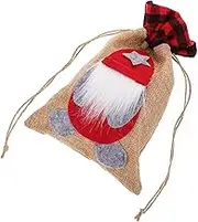 NAMOARLY Christmas Drawstring present Bag Gnome Design Reusable Candy Bag for Xmas Treats and Presents Multi Functional Cloth Storage Pouch for Holiday Celebrations for present Giving