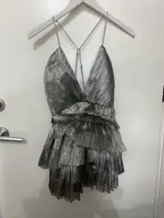 Alice Mccall Dont Be Shy Dress AU 4 BNWT silver colour (j12)