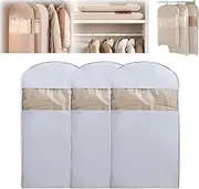 [GCWVRWIP] Space Saving Hanging Garment Bag with,Self Compression Zipper, Space Saver Closet Organizers,Dust Cover Clothes Bags for Down Coat(Medium+Large+X-Large)3Pcs(Blue)