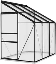 PC Panels Greenhouse, Heavy Duty Green Houses with Roof Vent, Walk-in Sun House Greenhouses for Yard, Garden, Aluminum Frame, 3.97 m³