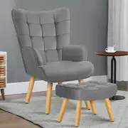 ALFORDSON Armchair Velvet Accent Chair Lounge Sofa Ottoman Footstool