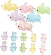 MUSISALY 15pcs Mini Resin Animal Glow in The Dark: Miniature Elephant Figurines 5 Colors - Cute Tiny Elephant Decorations for DIY Fairy Garden Crafts Micro Landscape Ornaments