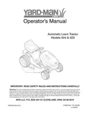 Owner’s Manual Yard-Man Automatic Lawn Tractor Riding Mower - Model 604 & 605