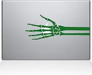 The Decal Guru 2086-MAC-15X-LG Skeleton Hand X-ray Decal Vinyl Sticker, Green, 15" MacBook Pro (2016 & Newer)