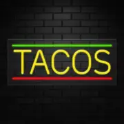 Tacos Sign for Retail Displays | LED Flex Neon | 32"W x 13"H x 1"D