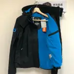 情侶款 女生 黑藍 跩狗嚴選 極度乾燥 SUPERDRY 刷毛內裡 防風 保暖 風衣 連帽 三排拉鍊 背後有線 外套