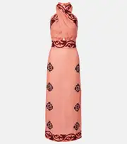 [Johanna Ortiz] Johanna Ortiz Energetic Patterns linen maxi dress AU 6 pink