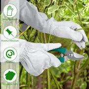 Long Thorn-Proof Gardening Gloves Leather Rose Plant Pruning Gloves with