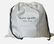 New Kate Spade Large Drawstring Dust bag size 18" x 17" Off White