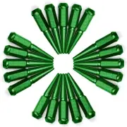Green Extended Spike Lug Nuts 12x1.25mm Thread Size 20 Pcs for 2009-2018 GT-R