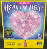 Creativity For Kids Heart Light Craft Kit String Art Lantern 15 LED Lights New