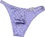 [Victoria's Secret] Shine Hardware Brazilian Bikini Swim Bottom Color Purple Dots New