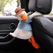 DULRLLY Plush Car Tissue Holder Car Paper Boxes Cute Duck Butt Tissue Dispenser for Car Creative Animal Car Paper Towel Holder Hanging Car Tissue Box Holder for Car Home Bathroom