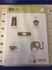 NEW Stampin Up Stamp Rubber Patterned Occasions Get Well Happy Birthday Thanks