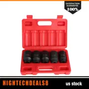 5pcs 12 Point Metric 1/2'' Deep Spindle Axle Nut Socket Set 30 32 34 35 36mm