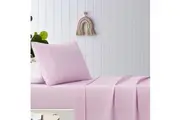 Happy Kids Pink Plain Dyed Microfibre Sheet Set King Single