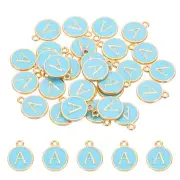 Letter Charm, 30 Pcs Capital Initial Alphabet A Letter Charm for Bracelet, Blue