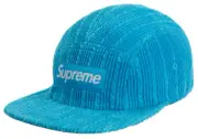 SS19 SUPREME ROPE CORDUROY CAMP CAP BRIGHT BLUE BOX LOGO 5 PANEL HAT