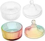 VICASKY 2pcs Powder Puff Storage Box Powder Puff Container Case Empty Powder Container Jewelry Storage Container Makeup Powder Puff Powder Puff Storage Dish Body Powder Puff Holder Glass
