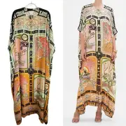 Camilla Size OS 8 10 12 14 16 18 20 Silk Button Through Batwing Kaftan NWT