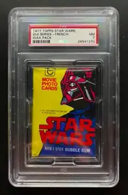 Rare FRENCH 1977 Topps STAR WARS 2nd Series 2 Sealed Wax Pack - PSA 7 Meccano