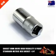 1/4" 6 Point - 8m Drive Metric Short Socket CR-V For Wrench Spanners