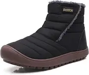 [CARENURSE] Mens Winter Snow Boots Water Resistant Warm Fur Lined Anti Slip Work Ankle Shoes Casual Lightweight Hiking Outdoor Trekking Boot