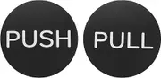 uxcell 1Set Push Pull Door Stickers, 3in Push and Pull Signs Plate Acrylic Vertical Self-Adhesive for Doors Glass Window Business Stores, Round, Black