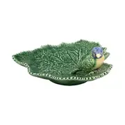 Bordallo Pinheiro Leaf Plate with Blue Bird 15cm