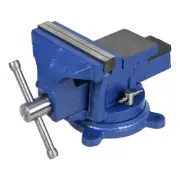5" Cast Iron Bench Vise with Anvil 360° Swivel Locking Base Table Top Clamp