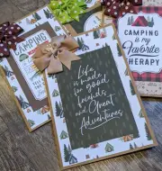 Camping premade junk journal kit, planners, DIY kit, Paper crafting kit