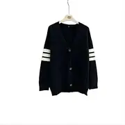 XUGYAO Jumper Spring and Autumn Women's Wear Drama Lazy Style Knitted Cardigan Loose Soft Sweater-black-2xl 60-65kg