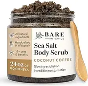 Toasted Coconut Coffee Body Scrub, Large 470ml, Anti Cellulite Scrub, Spider Vein Therapy and Varicose Veins Treatment, Naturally Boost Circulation & Collagen