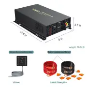 3000W Pure Sine Wave Power Inverter 36V to 240V Solar Home System Remote Switch