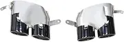 Car Accessories Quad Exhaust Tip Compatible For A6 A7 Up To S6 S7 Exhaust Tips 2016-2018 Stainless Steel Muffler Tip(Black)