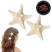 2 pinzas para el pelo de estrella de mar de resina, horquillas para el pelo de