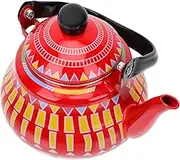 UTHCLO Enamel Teapot Geometric Pear Shaped Kettle for Heating Water Portable Stovetop Tea Pot for Home Use for Tea and Mulled Wine Decorative Kitchen Essential