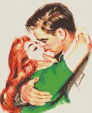 Kiss Me You Fool 1960's Couple Kissing Counted Cross-Stitch Pattern Chart