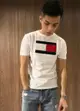 美國百分百【Tommy Hilfiger】T恤 TH 男 圓領 T-shirt 短袖 短T 大logo 白色 H986