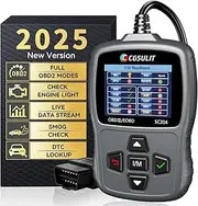 CGSULIT OBD2 Scanner Enhanced SC204 Vehicle OBD Diagnostic Code Reader Check Engine Issue, Read Error Codes, DTC Lookup, Live Data, Check Vehicle Info OBDII Scan Tool, Grey