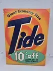 Tide Detergent Giant Economy Sized Unopened Box w/10¢ Off 1950's Vintage