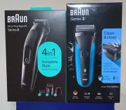 L@@K! Braun Series 3 Wet & Dry Shaver Plus All In One Clippers Brand New