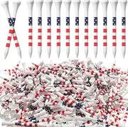 Mudder 3-1/4 Inch Golf Tees Bamboo Golf Tees Bulk Long Patriotic Golf Tees USA American Flag Golf Tees Red White and Blue Golfing Tees for Men Women Kids