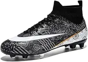[VTASQ] Football Boots Boys High Top Spikes Soccer Training Shoes Cleats Profession Athletics Outdoor Competition Breathable Sneakers for Unisex