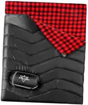 Double Sleeping Bag for Adults Kids Camping, XL Double(87x63inches) Black/Red